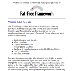 Fat-Free Framework start page
