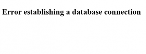 error-establishing-database-connection