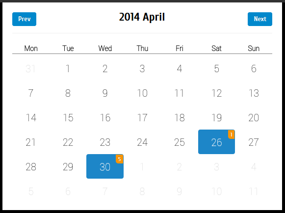 Responsive Calendar