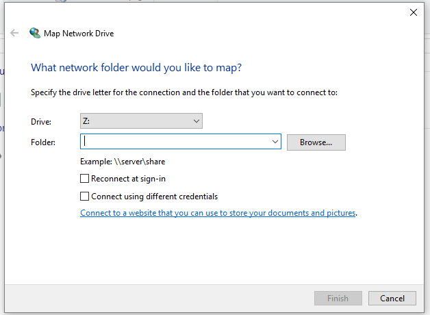 Windows 10 Map Network Drive