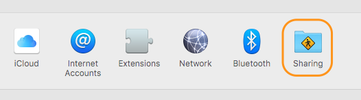 OS X System Preferences - Sharing